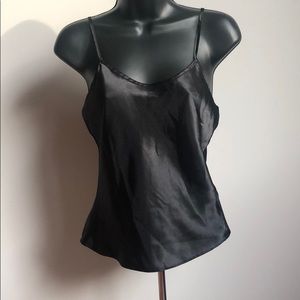 Black silk tank top
